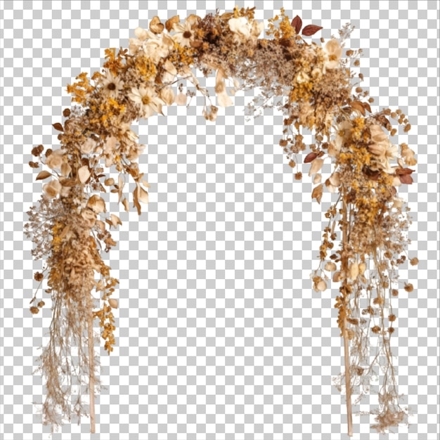 coroa de flores sobre um fundo transparente