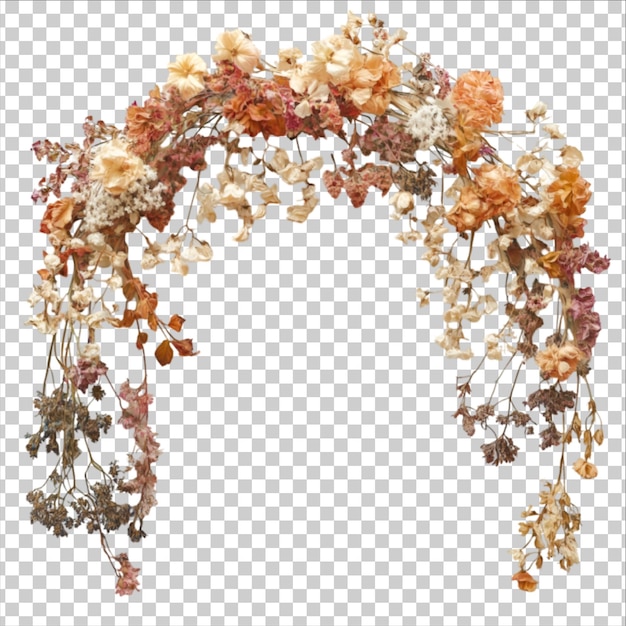 coroa de flores sobre um fundo transparente