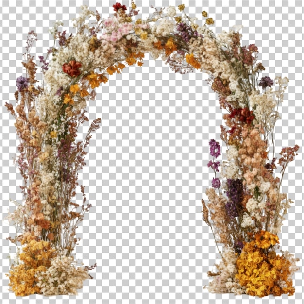 coroa de flores sobre um fundo transparente