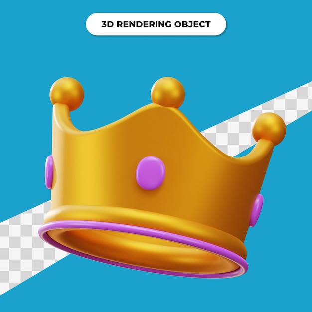 Coroa de luxo realista de renderização 3d
