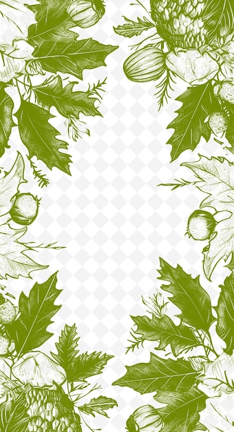 PSD coroa de natal com folhas verdes sobre um fundo branco