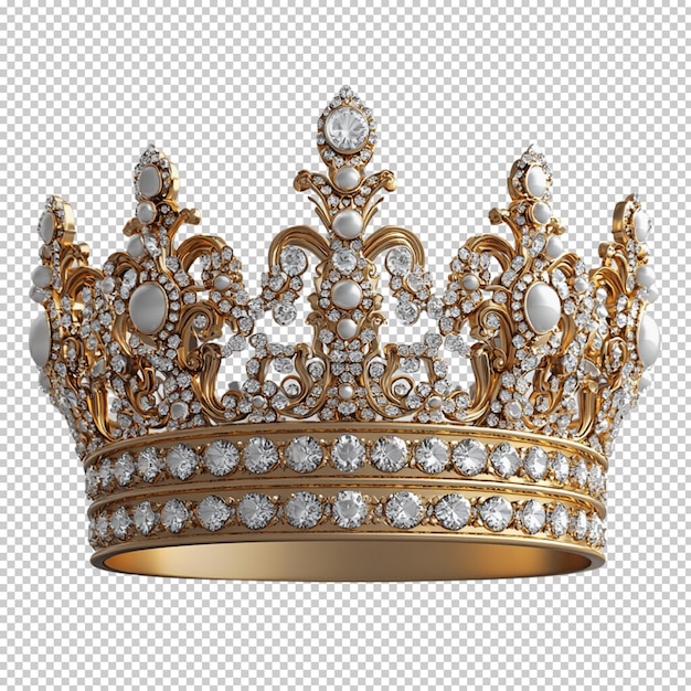 Coroa de ouro Coroas reais Coroação de rei e rainha de luxo Tiara fundo transparente