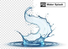 PSD corona agua líquido salpicadura transparente