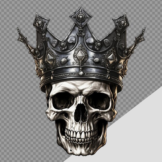 PSD la corona del cráneo del rey en png aislada sobre un fondo transparente
