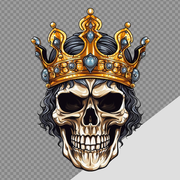 La corona del cráneo del rey en png aislada sobre un fondo transparente