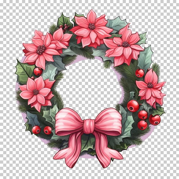 PSD corona de flores de navidad aislada