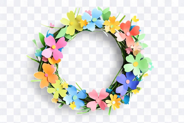 PSD corona de flores de papel