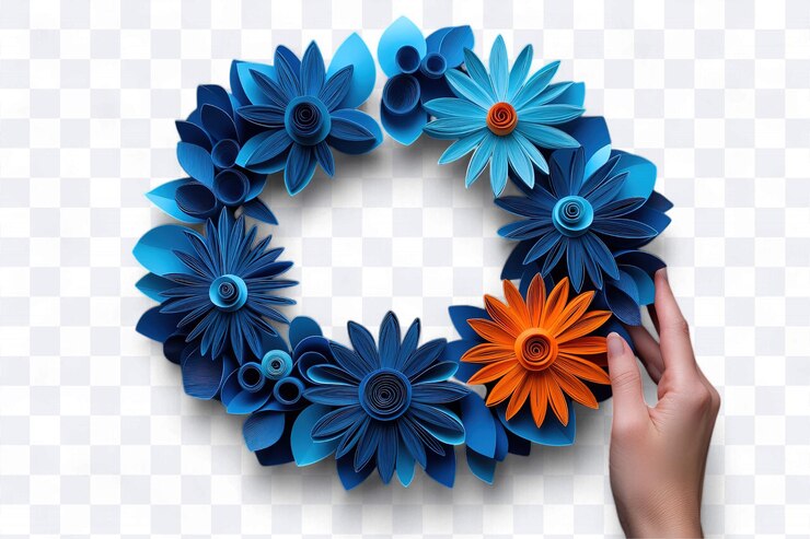 PSD corona de flores de papel