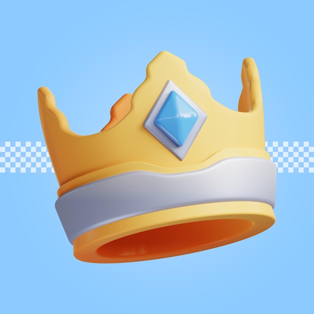 Corona icono 3d render aislado premium psd