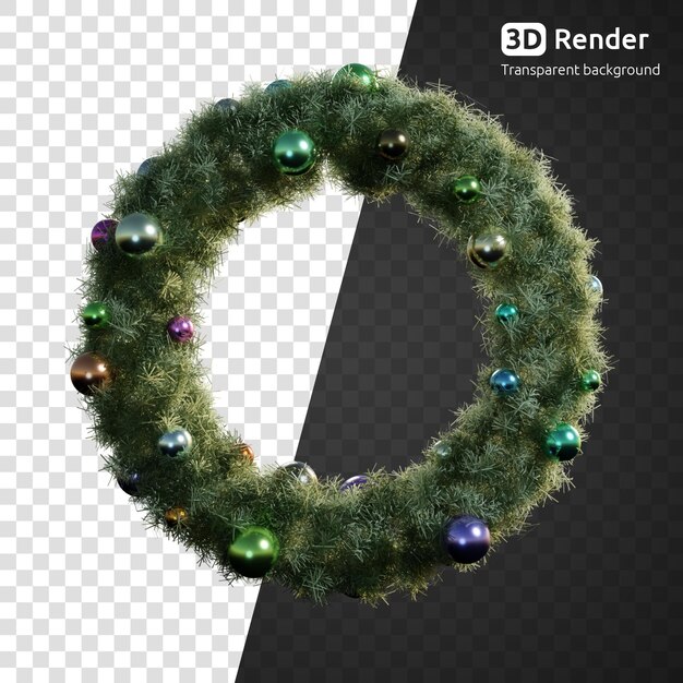 Corona de navidad 3d render aislado