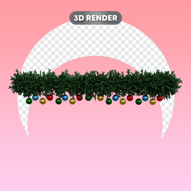 Corona de navidad con bolas objeto 3d