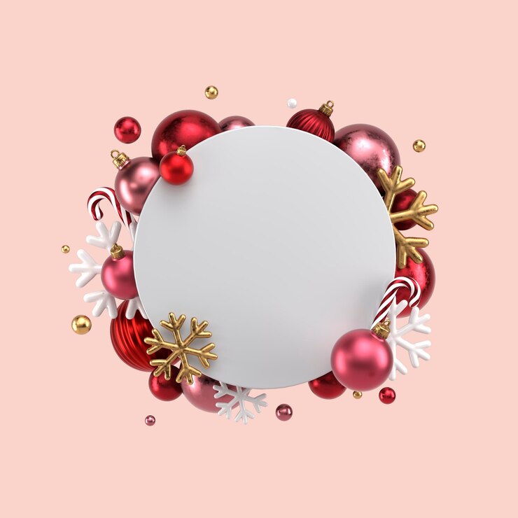 PSD una corona de navidad con un fondo rosa con un fondo blanco