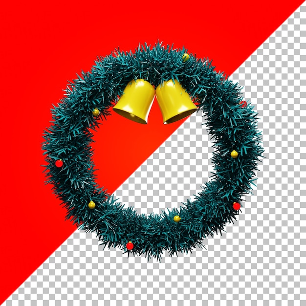 PSD corona de navidad de ilustración 3d