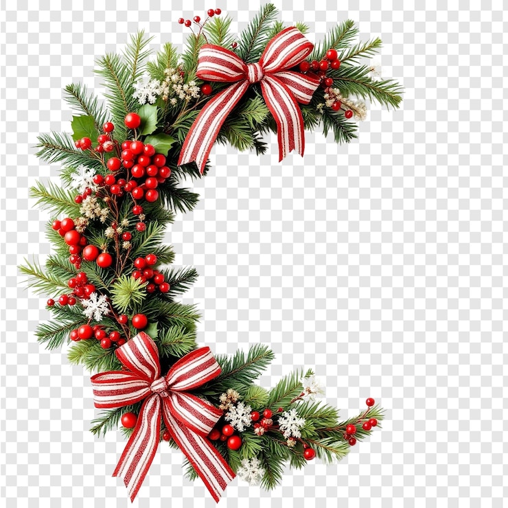 PSD corona de navidad con la letra x en ella