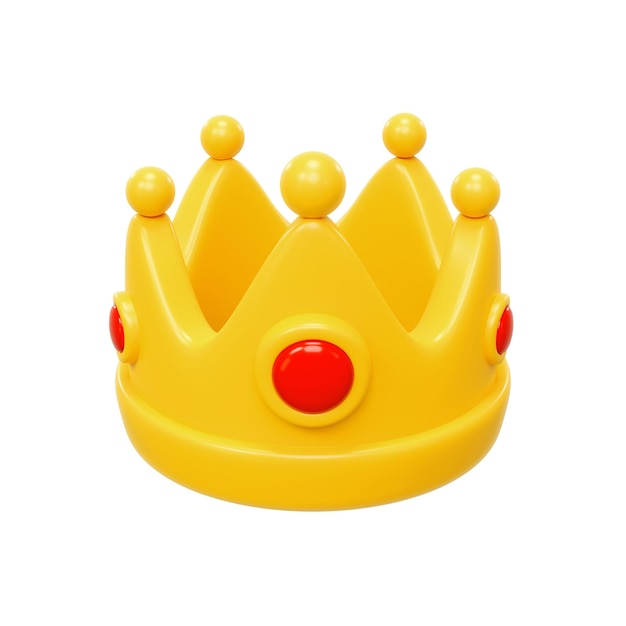 Corona de oro con gema ilustración 3d