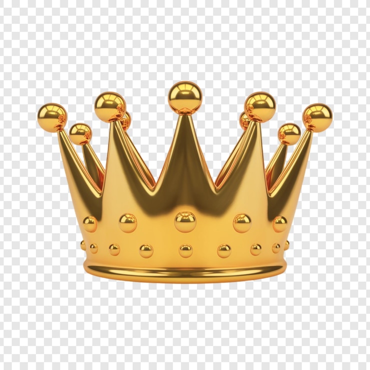 PSD corona de oro sobre un fondo transparente
