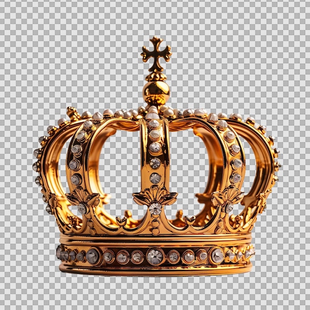 PSD corona de oro sobre un fondo transparente