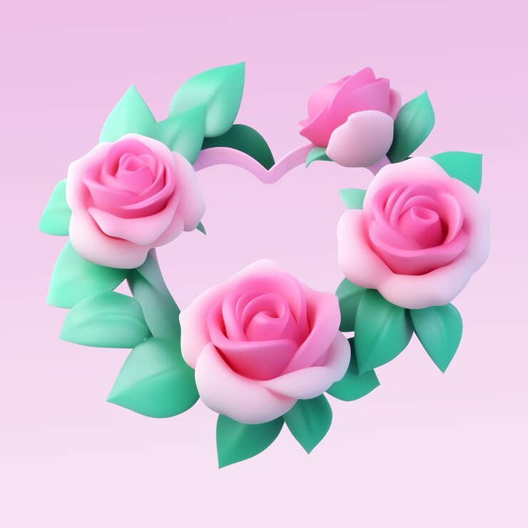 Una corona de rosas rosadas en fondo transparente