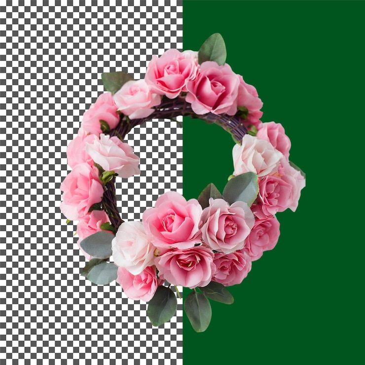 PSD una corona de rosas rosas rosa flor de rosa corona en fondo transparente png psd