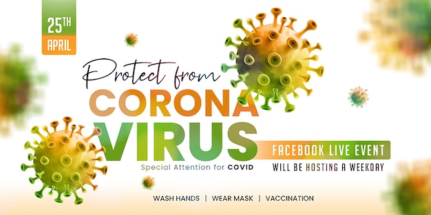 PSD corona-virus-krankheit und pandemisches twitter-cover-design