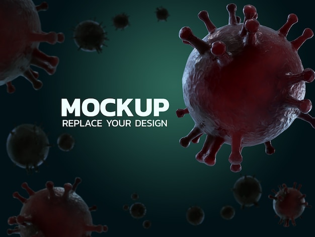 Corona Virus Mockup 3D Rendering Design
