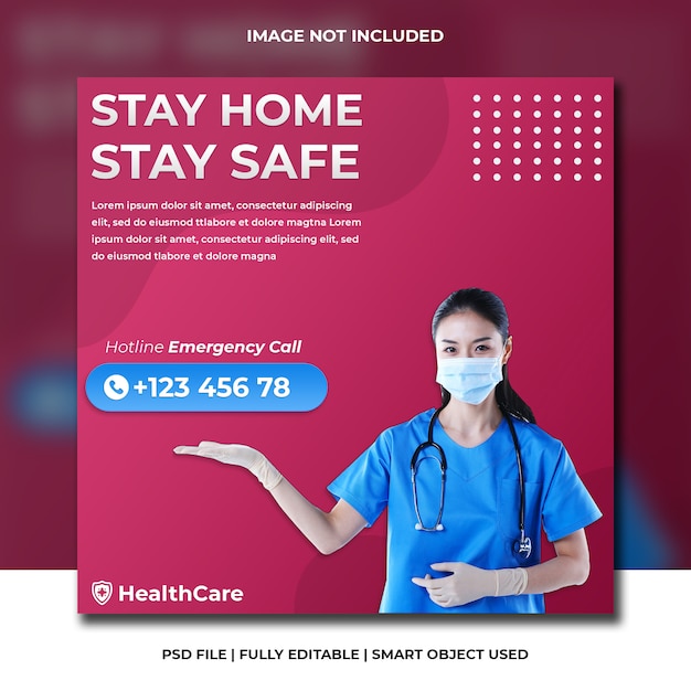 Corona Virus Prevention Health Medical Covid19 Information for Social Media Flyer Template