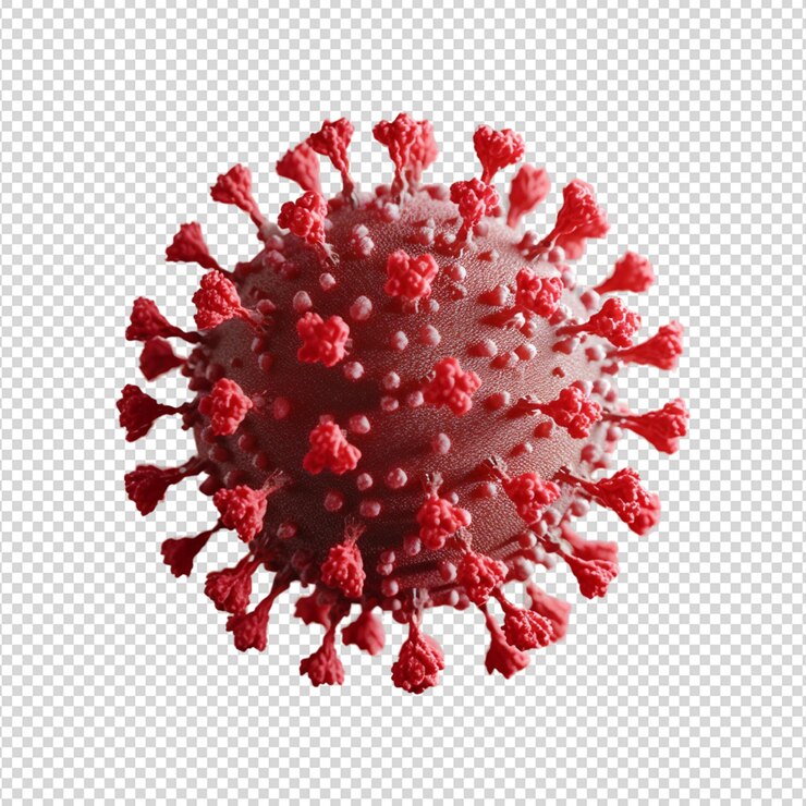PSD coronavirus covid-19 isolado em fundo transparente