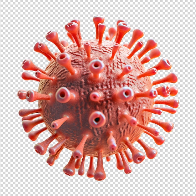 PSD le coronavirus covid-19 isolé sur un fond transparent