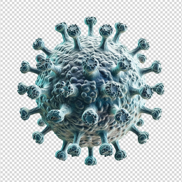 PSD le coronavirus covid-19 isolé sur un fond transparent