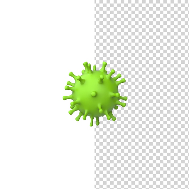 PSD coronavirus ncov 3d render modelo isolado de fundo