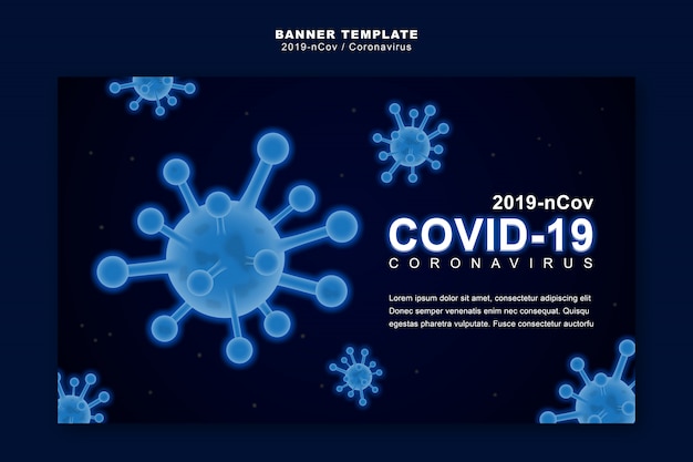 Coronavirus o COVID-19 Concept, modello di banner
