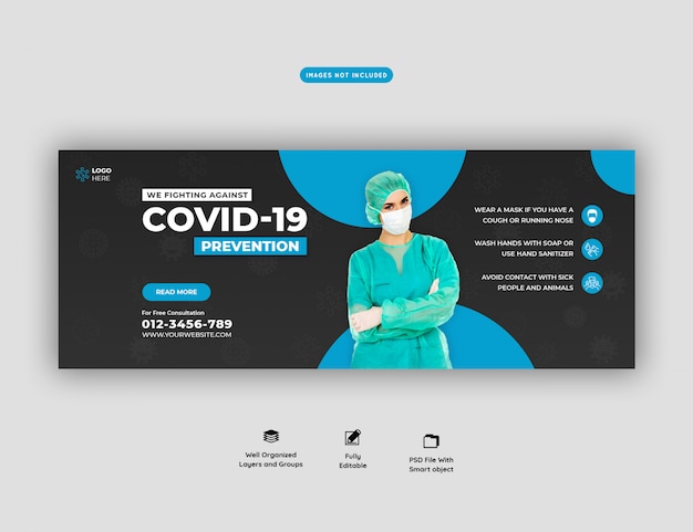 PSD coronavirus- oder covid-19-banner-vorlage