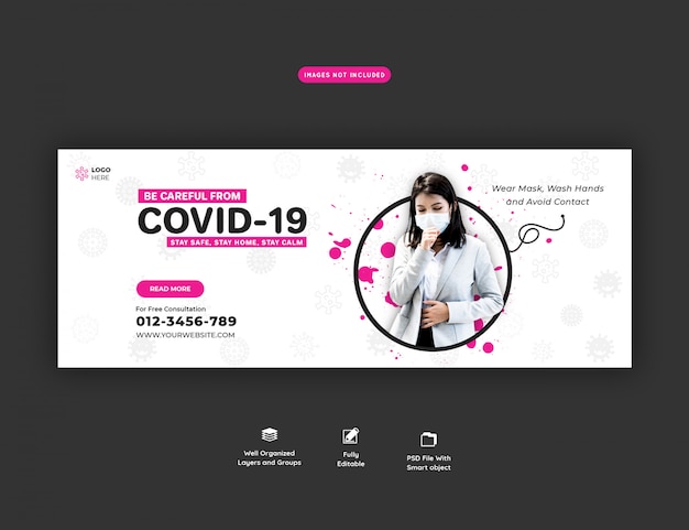 PSD coronavirus- oder covid-19-banner-vorlage