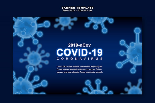 Coronavírus ou COVID-19 Concept, modelo de banner