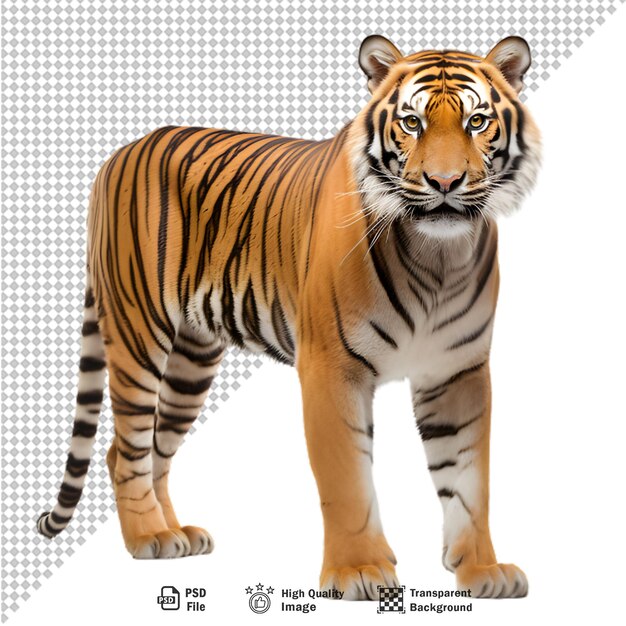 Corpo inteiro de tigre em fundo transparente