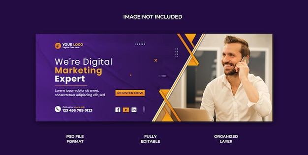 Corporate digital marketing experte social media facebook cover post und web banner template design