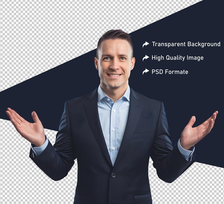 Corporate Happy Man on Transparent Background