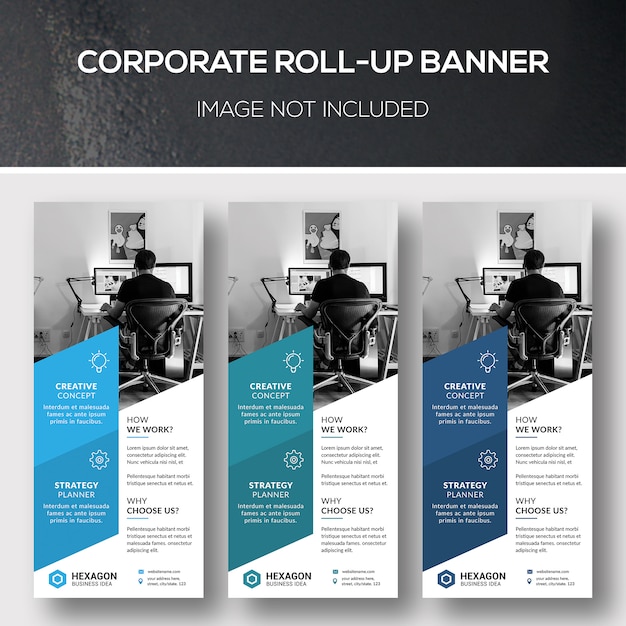 PSD corporate roll-up-vorlage