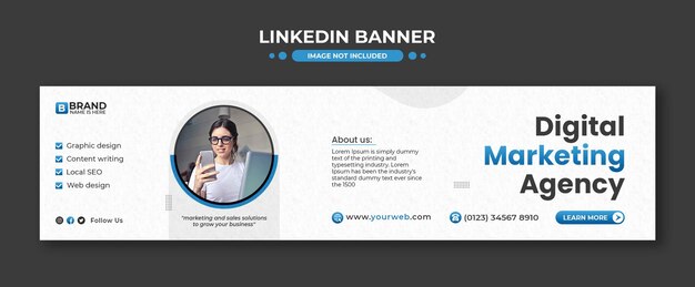 PSD corporate simple business linkedin-profilbanner und social-media-cover-design