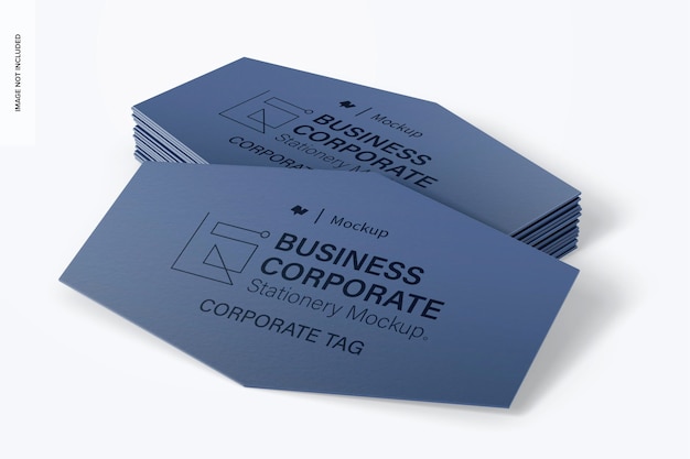 Corporate tags mockup gestapelt