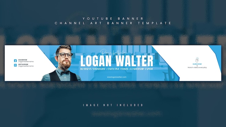PSD corporate unique youtube cover design with creative template