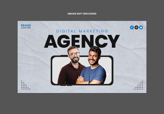 Corporate-web-banner-vorlage für agenturen für digitales marketing