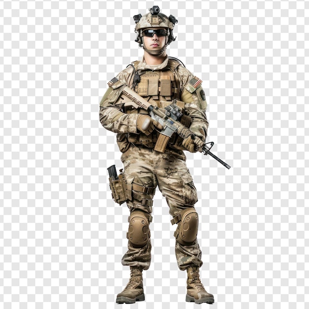 PSD corps entier du soldat sur un fond transparent png