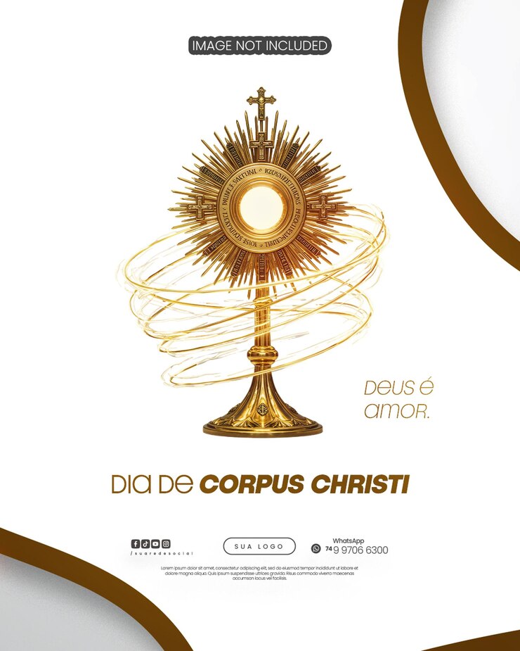 Corpus Christi Day Social Media Flyer PSD modificabile Dia de Corpus Christi