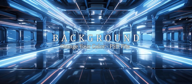 corredor de túnel scifi futurista com reflexos agradáveis