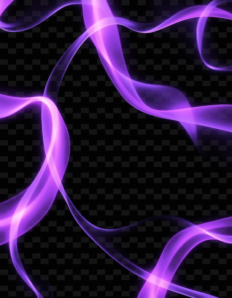 PSD correntes de elétrons luminescentes fluindo fitas de lavanda macia e textura de luz inspirada em néon y2k