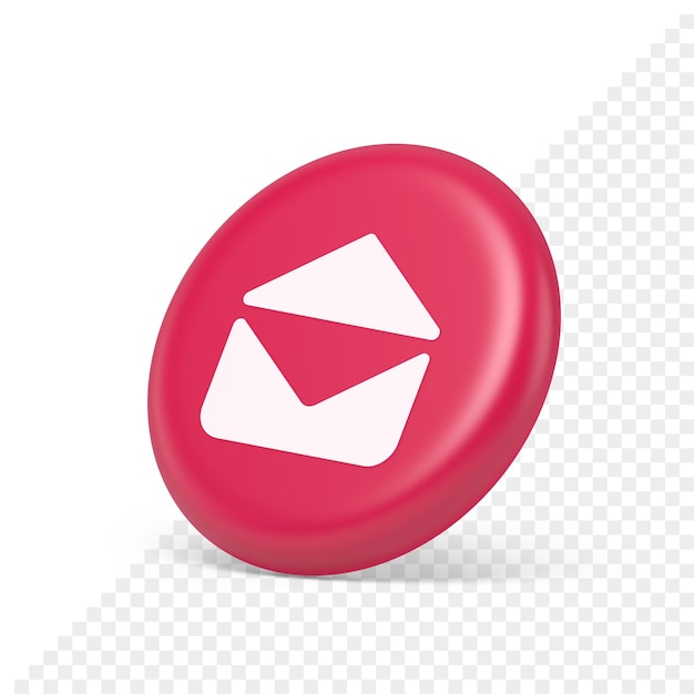 Correo electrónico carta de sobre abierto recibido botón de mensaje entrante icono realista isométrico 3d