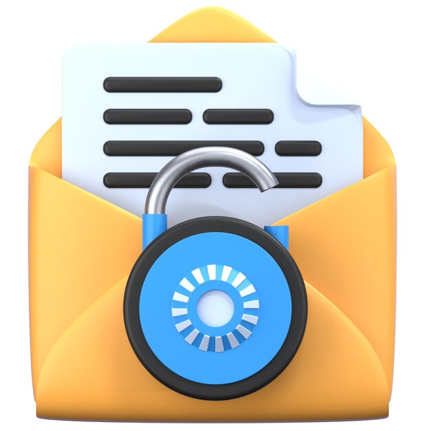 correo electrónico desbloquear 3D Ilustración Icon Pack Elemento