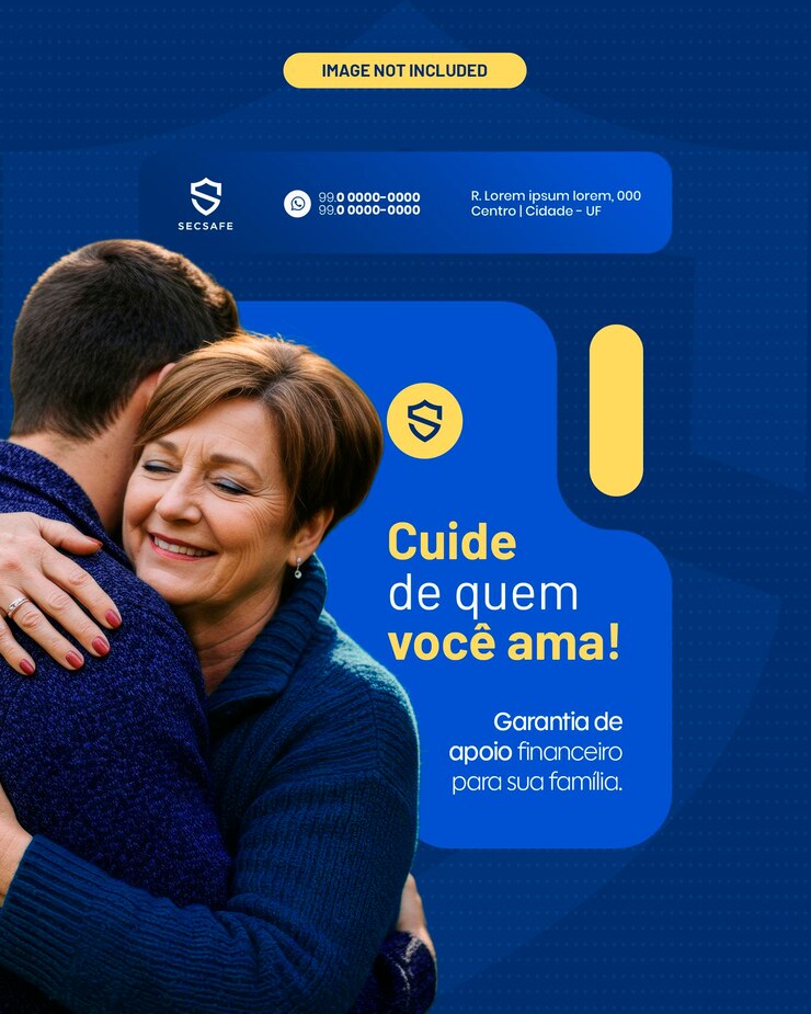 PSD corretor de seguros proteção de seguros modelo editável para redes sociais