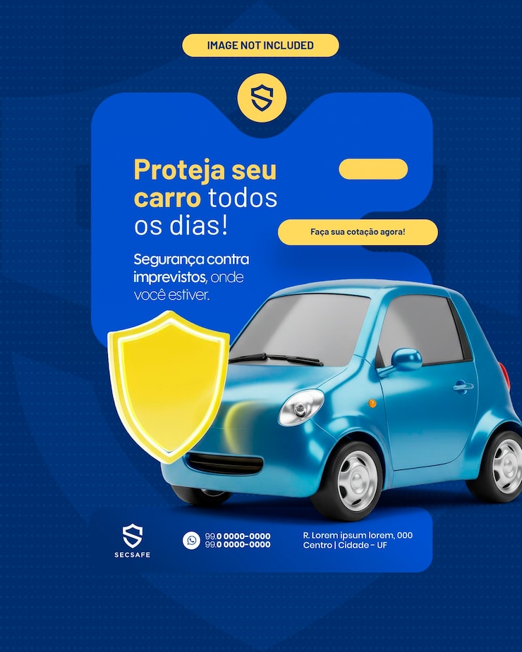 PSD corretor de seguros proteção de seguros modelo editável para redes sociais